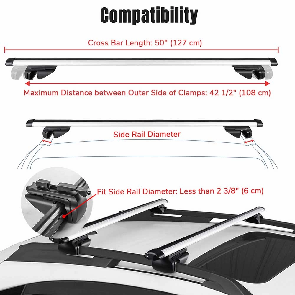 TheLAShop Universal 48" Car Top Luggage Cross Bar Roof Rack Cargo