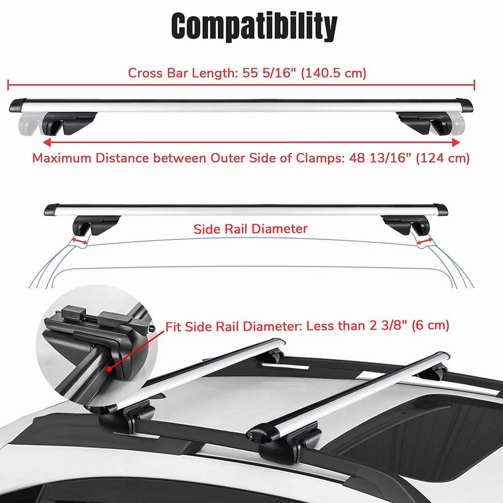 TheLAShop Universal 55" Car Top Cross Bars Luggage Cargo Roof Racks