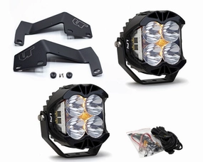 Toyota Tundra 2014-2021 A-Pillar Light Bracket Kit w/Baja Designs Spot Clear Lens LP4 Pro LED Pair Toyota Tundra 2007-2021